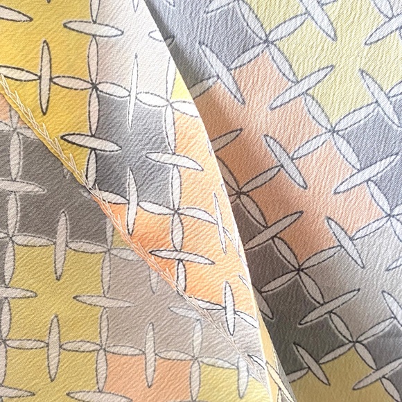 60s Dress Vintage Handmade Geometric Pattern Mod Nehru Mid Century - Picture 6 of 8